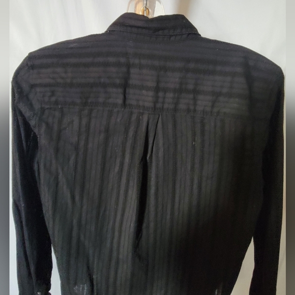 GAP Black Shirt Long Sleeve Button Down Collar Womens Small - Picture 9 of 9